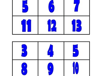 French Bingo Numbers 1-20 and colours