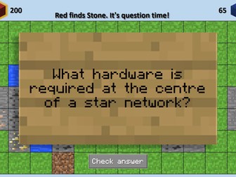 "Mindcraft" - Easily Customised PowerPoint Class Quiz With Minecraft Theme