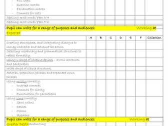 Writing Assessment Tracker Year 6