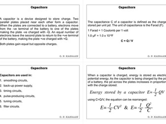 Capacitors A-Level Flashcards V1.0 (15 Cards)
