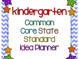 Kindergarten CCSS English Language Arts Idea Planner