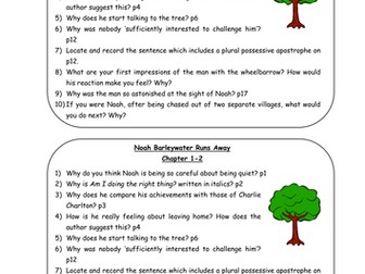 Noah Barleywater Runs Away Comprehension Questions