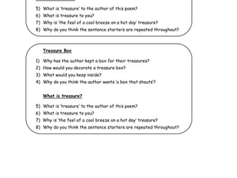 Treasure Box Poetry Reading Comprehension Questions