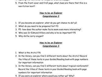 How To Be An Explorer Comprehension Questions