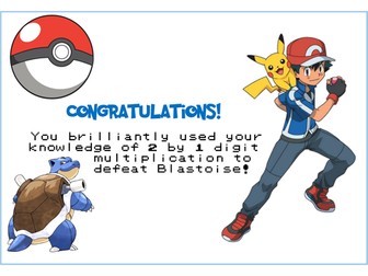 Pokemon times table tests