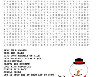 Christmas Songs Word Search  Word Search
