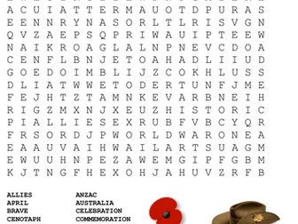 ANZAC Day Word Search