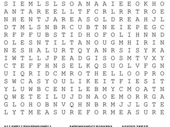 Shakespeare Wordsearch