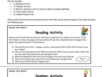 Year 5/6 Back 2 Basics Weekly Activities - Autumn Term Pack