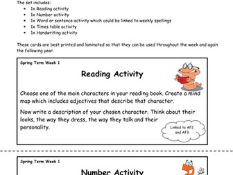 Year 5/6 Back 2 Basics Weekly Activities - Spring Term Pack