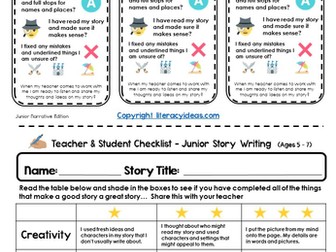 Editable Narrative Checklists for Students and Teachers