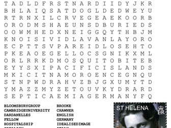 Rupert Brooke World War One Poetry Word Search