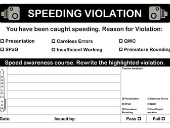 Maths Speeding Ticket