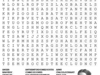 Wilfred Owen - World War One Poetry Word Search