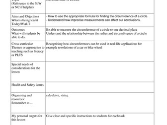Circumference of a Circle Investigation