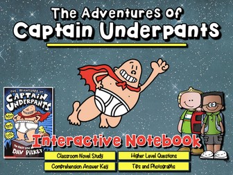 The Adventures of Captain Underpants {Interactive Notebook & Novel Study}