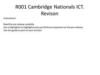 R001 Exam Revison ICT Cambridge Nationals