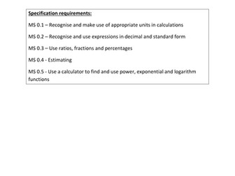 Maths skills in A level Biology