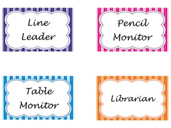 Set of Labels for Class Jobs