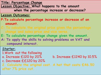 Percentage Change