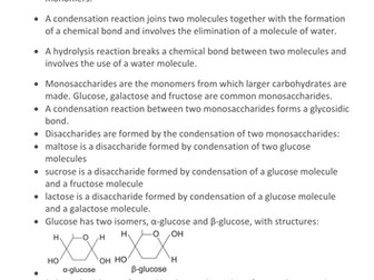 AQA AS Biological Molecules Quiz