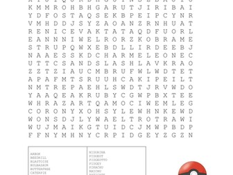 Pokemon Wordsearch