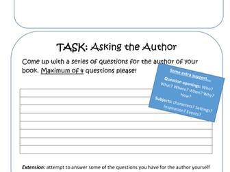 questions for the author reading activity