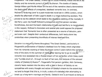 Great Gatsby vs Enduring Love comparative essay