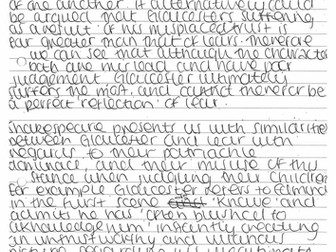 King Lear Student essay 'Gloucester' A-level