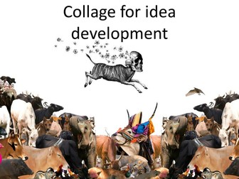 Collage fantasy creatures inspired in modern art