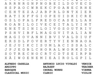 Antonio Vivaldi Word Search