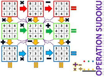 Operation Sudoku; maths board game (fun & interactive)