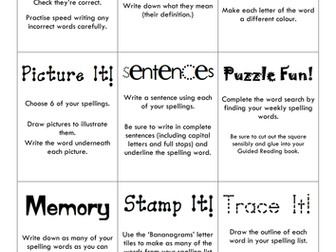 Word Study Spelling Ideas