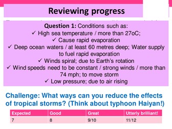 Responses to tropical storms
