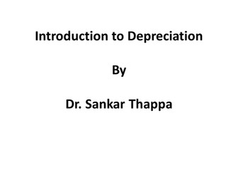 Presentation on Depreciation Accounting