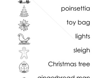 Matching: Christmas Pictures to Words Set 2 (preschool)