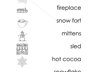 Matching: Winter Pictures to Words (preschool)