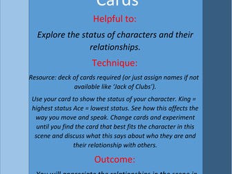 Drama devising techniques posters