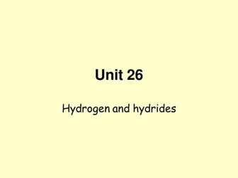 Hydrogen and Hydrides