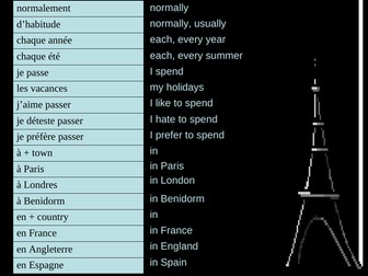 Holiday Preferences (Part 1) - AQA; Theme 2 - 8.1 - Holidays and Travel