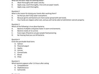 Basic assessment for health and hygiene safety training