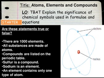 New AQA Trilogy chemistry spec:  atoms element and compounds