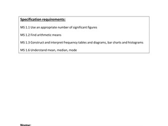 Maths skills in A level Biology