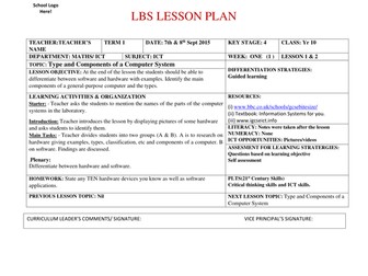 Complete Term 1 Year 10 ICT Lesson Plan