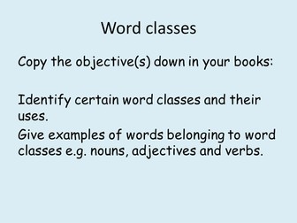 Word types- spag practice