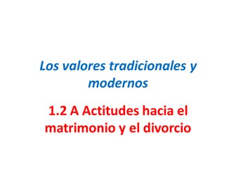A Level Spanish AQA Matrimonio Divorcio 1