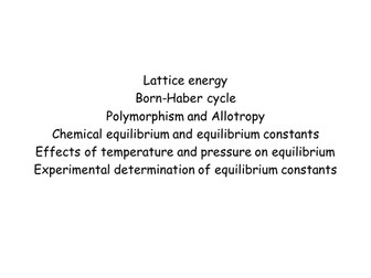 Lattice energy and more