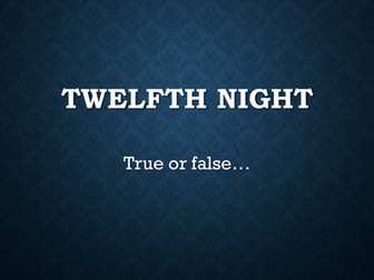 Twelfth Night fun starter game