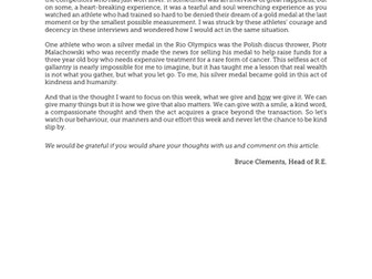 Generosity - Assembly Reading