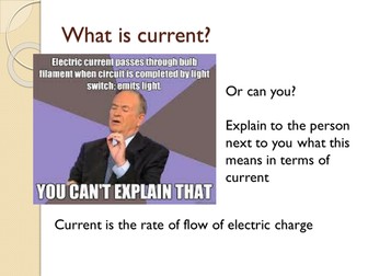 Current, Resistance and Potential Difference Lesson